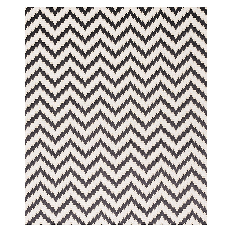 Schumacher Florentine Chevron Velvet Black Fabric