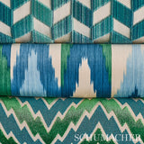 Schumacher Florentine Chevron Velvet Black Fabric
