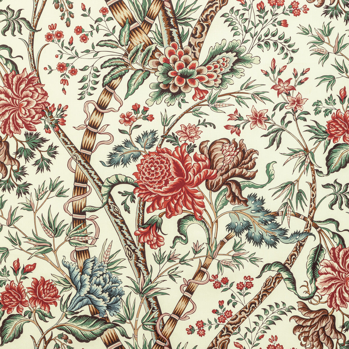 BRUNSCHWIG & FILS 8022100.1913.0 LUBERON PRINT RED/TEAL Fabric - Eade's Wallpaper