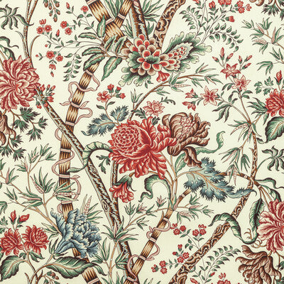BRUNSCHWIG & FILS 8022100.1913.0 LUBERON PRINT RED/TEAL Fabric - Eade's Wallpaper