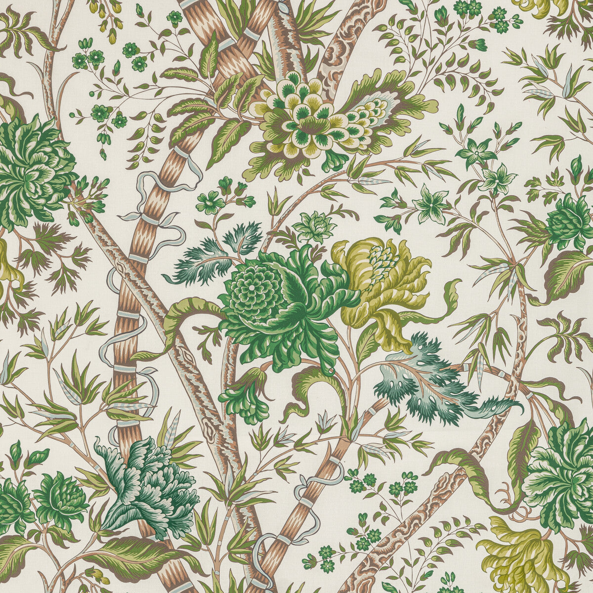 BRUNSCHWIG & FILS 8022100.333.0 LUBERON PRINT GREEN/LEAF Fabric - Eade's Wallpaper