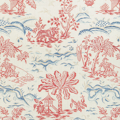 BRUNSCHWIG & FILS 8022101.195.0 VALENSOLE PRINT RED/BLUE Fabric - Eade's Wallpaper