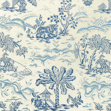 BRUNSCHWIG & FILS 8022101.55.0 VALENSOLE PRINT NAVY/SKY Fabric - Eade's Wallpaper
