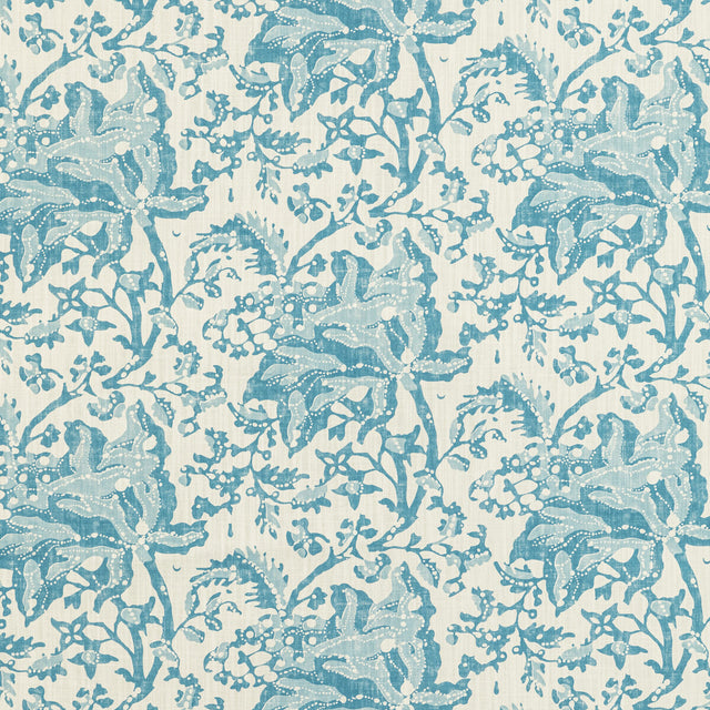 BRUNSCHWIG & FILS 8022102.1313.0 WEYMOUTH PRINT AQUA Fabric - Eade's Wallpaper