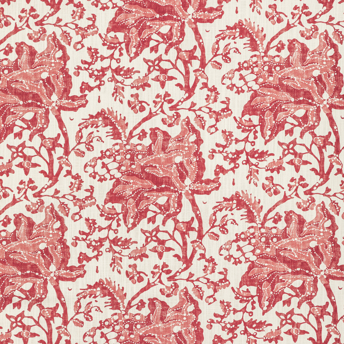 BRUNSCHWIG & FILS 8022102.19.0 WEYMOUTH PRINT RED Fabric - Eade's Wallpaper