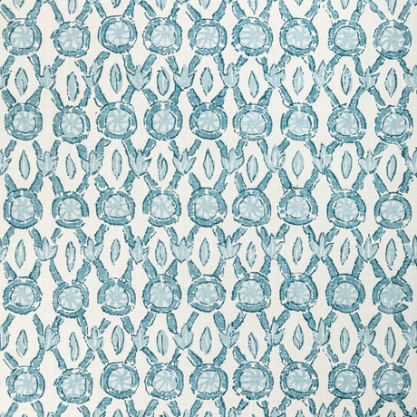 BRUNSCHWIG & FILS 8022103.1313.0 GALON PRINT AQUA Fabric - Eade's Wallpaper
