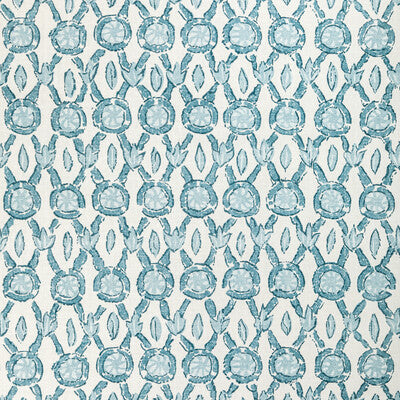 BRUNSCHWIG & FILS 8022103.1313.0 GALON PRINT AQUA Fabric - Eade's Wallpaper