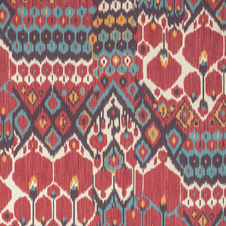 BRUNSCHWIG & FILS 8022104.1913.0 BONNIEUX PRINT BERRY/AQUA Fabric - Eade's Wallpaper