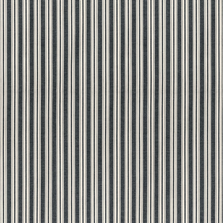 BRUNSCHWIG & FILS 8022118.8.0 SELUNE STRIPE NOIR Fabric - Eade's Wallpaper