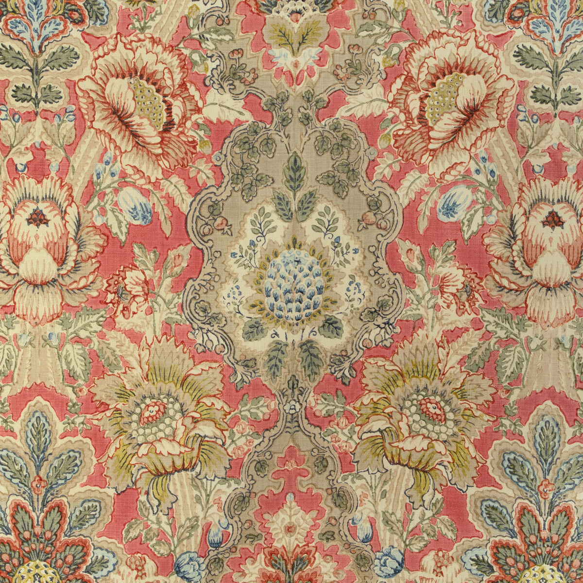 BRUNSCHWIG & FILS 8022119.19.0 CARVALLO PRINT RED Fabric - Eade's Wallpaper