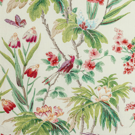BRUNSCHWIG & FILS 8022120.319.0 GASTAUD PRINT RED/GREEN Fabric - Eade's Wallpaper
