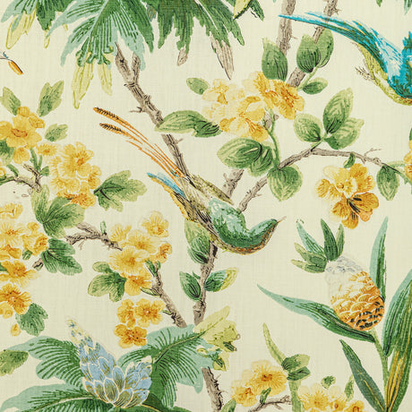BRUNSCHWIG & FILS 8022120.403.0 GASTAUD PRINT GOLD/LEAF Fabric - Eade's Wallpaper