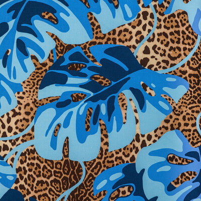 BRUNSCHWIG & FILS 8022130.650.0 MAMBO PRINT BLUE Fabric - Eade's Wallpaper