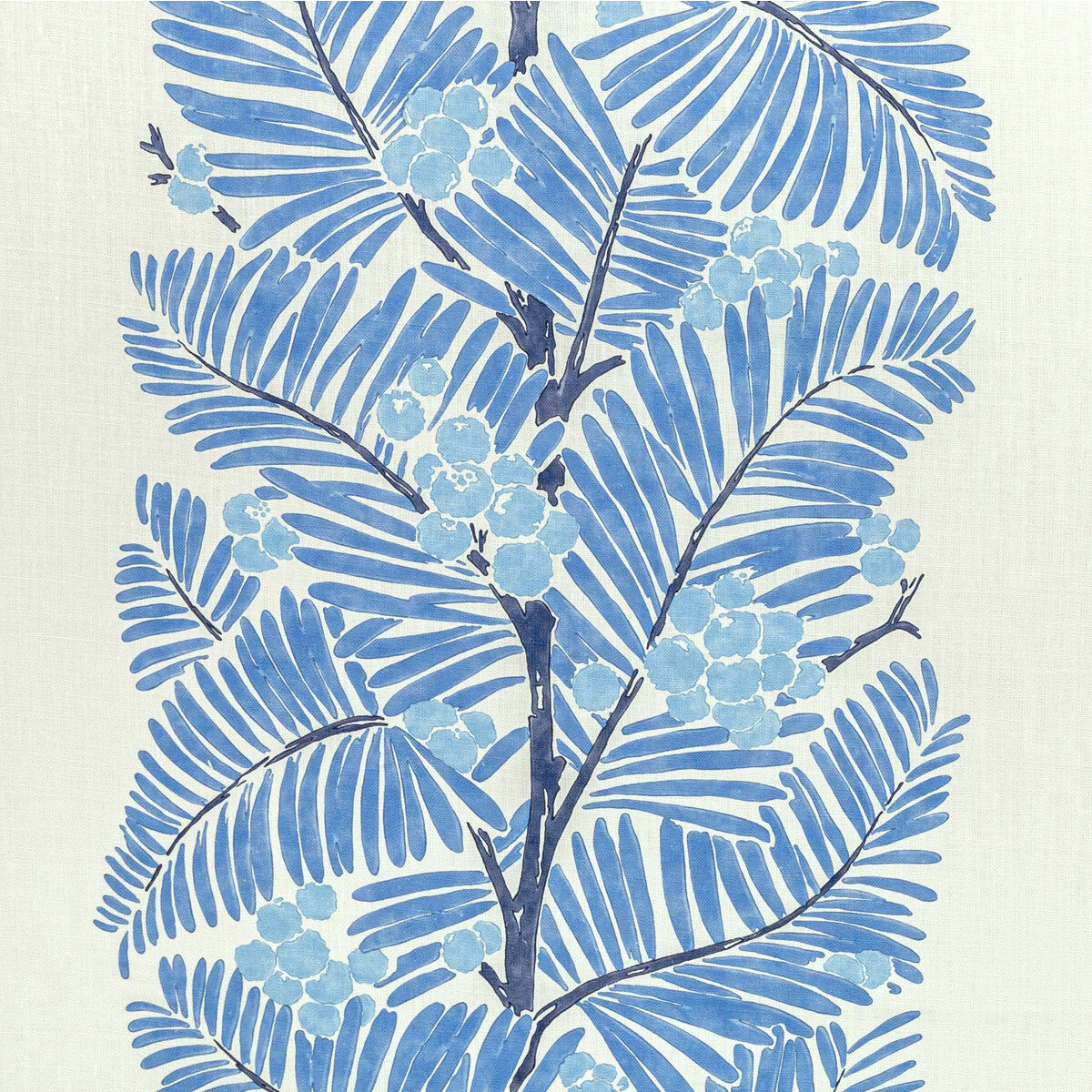 BRUNSCHWIG & FILS 8022138.5.0 PALMAR PRINT BLUE Fabric - Eade's Wallpaper