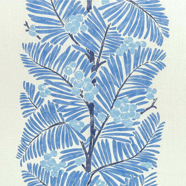 BRUNSCHWIG & FILS 8022138.5.0 PALMAR PRINT BLUE Fabric - Eade's Wallpaper