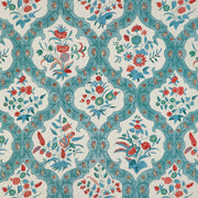BRUNSCHWIG & FILS 8023102.353.0 VENTOUX PRINT TEAL/ROSE Fabric - Eade's Wallpaper