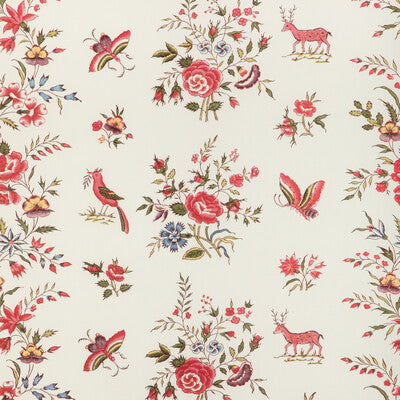BRUNSCHWIG & FILS 8023103.319.0 AUREL PRINT RED/GREEN Fabric - Eade's Wallpaper