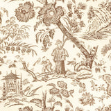 BRUNSCHWIG & FILS 8023104.6.0 MARCEL PRINT BROWN Fabric - Eade's Wallpaper