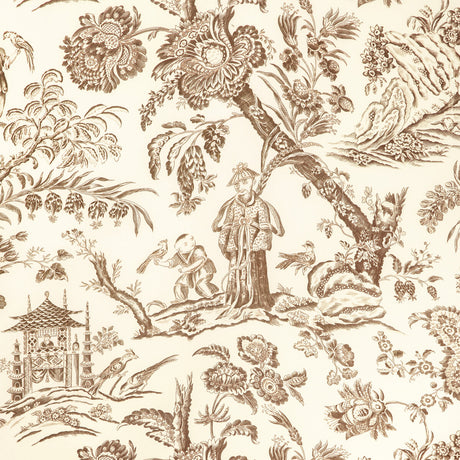 BRUNSCHWIG & FILS 8023104.6.0 MARCEL PRINT BROWN Fabric - Eade's Wallpaper