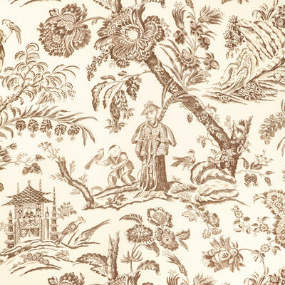 BRUNSCHWIG & FILS 8023104.6.0 MARCEL PRINT BROWN Fabric - Eade's Wallpaper