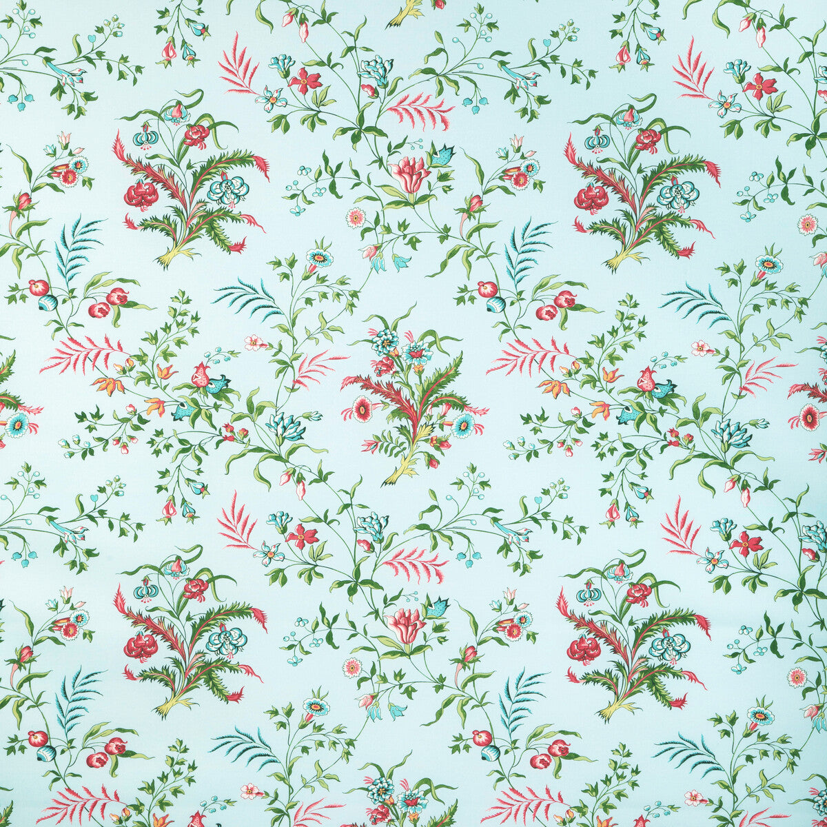 BRUNSCHWIG & FILS 8023107.153.0 CHANCAY PRINT SKY/LEAF Fabric - Eade's Wallpaper