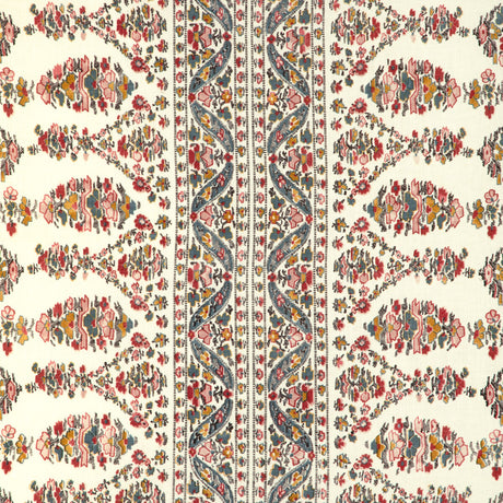 BRUNSCHWIG & FILS 8023108.517.0 VISAN PRINT TEAL/ROSE Fabric - Eade's Wallpaper