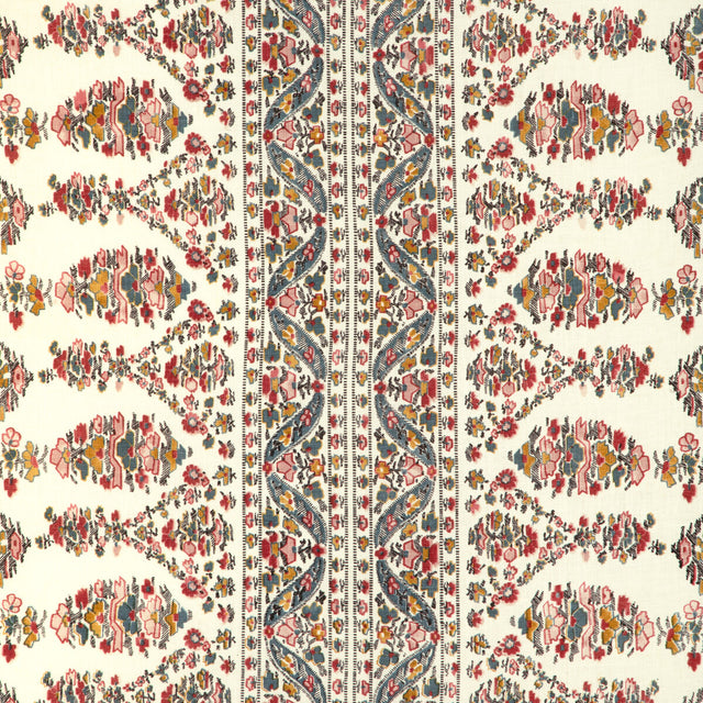 BRUNSCHWIG & FILS 8023108.517.0 VISAN PRINT TEAL/ROSE Fabric - Eade's Wallpaper