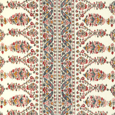 BRUNSCHWIG & FILS 8023108.517.0 VISAN PRINT TEAL/ROSE Fabric - Eade's Wallpaper