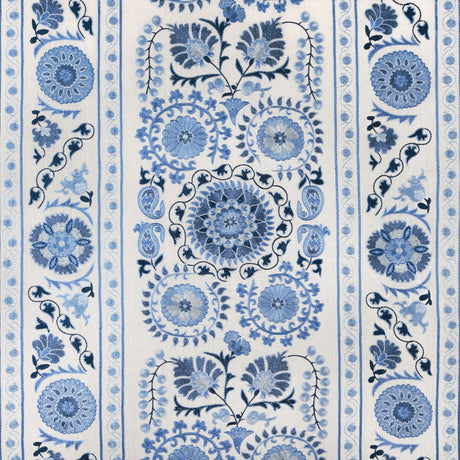 BRUNSCHWIG & FILS 8023113.51.0 SAANVI EMB NAVY/SKY Fabric - Eade's Wallpaper