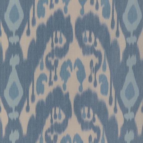 BRUNSCHWIG & FILS 8023146.155.0 BUKARA WARP PRINT BLUE Fabric - Eade's Wallpaper