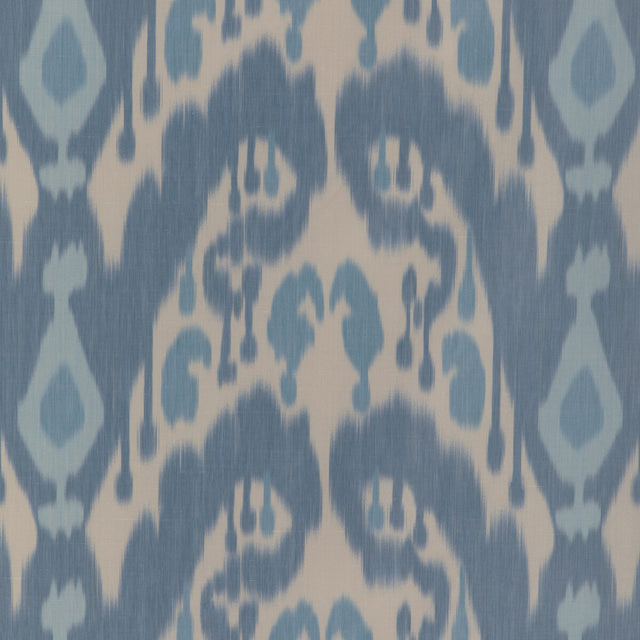 BRUNSCHWIG & FILS 8023146.155.0 BUKARA WARP PRINT BLUE Fabric - Eade's Wallpaper