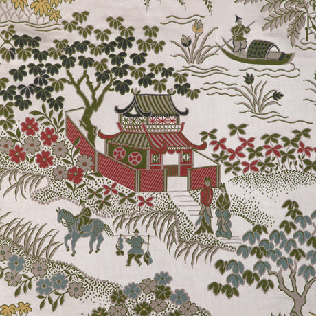 BRUNSCHWIG & FILS 8023151.73.0 VIENNE LAMPAS SPRING Fabric - Eade's Wallpaper