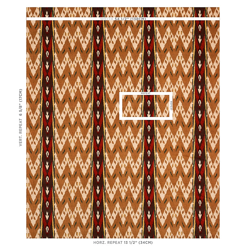 Schumacher Samar Ikat Velvet Gold Fabric - Eade's Wallpaper