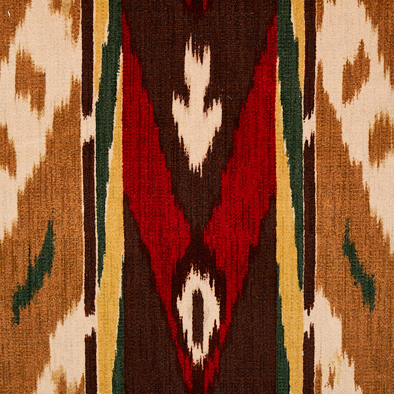 Schumacher Samar Ikat Velvet Gold Fabric - Eade's Wallpaper