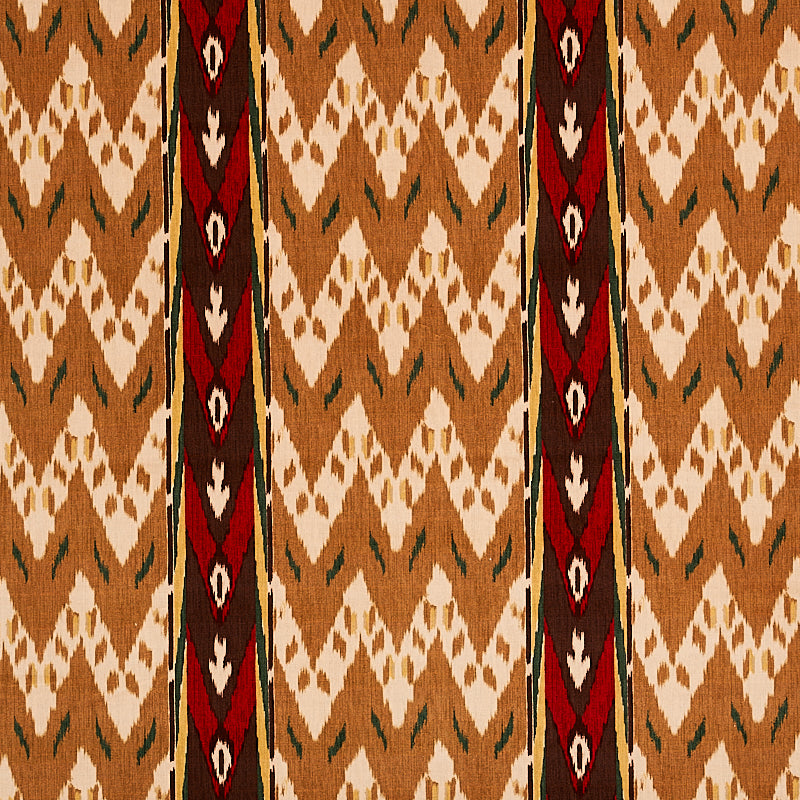 Schumacher Samar Ikat Velvet Gold Fabric - Eade's Wallpaper