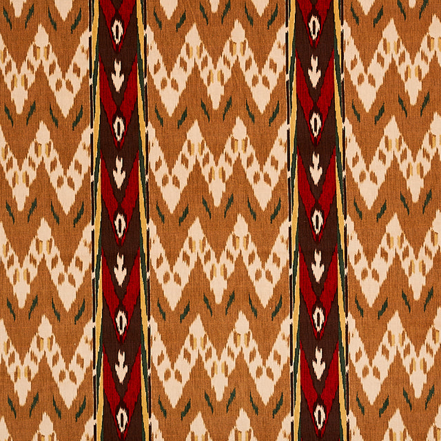Schumacher Samar Ikat Velvet Gold Fabric - Eade's Wallpaper