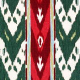 Schumacher Samar Ikat Velvet Green Fabric - Eade's Wallpaper