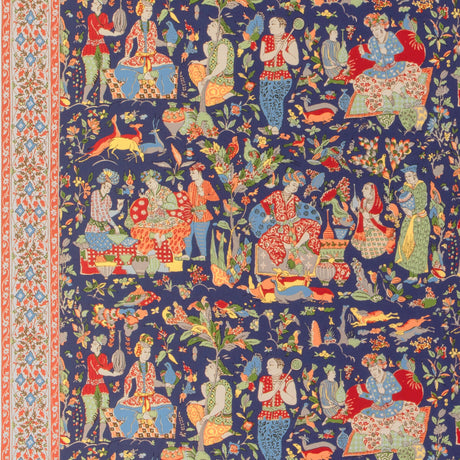 BRUNSCHWIG & FILS 8024100.519.0 SHALIMAR PRINT NAVY/RED Fabric - Eade's Wallpaper