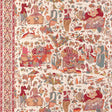 BRUNSCHWIG & FILS 8024100.716.0 SHALIMAR PRINT BERRY/SAND Fabric - Eade's Wallpaper