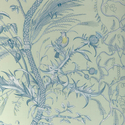 BRUNSCHWIG & FILS 8024101.335.0 BIRD AND THISTLE II MINT Fabric - Eade's Wallpaper