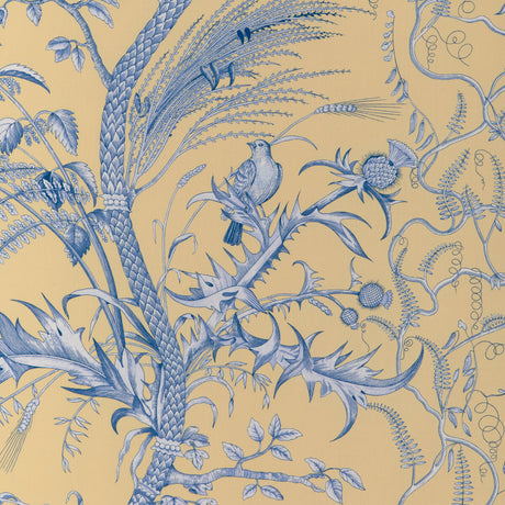 BRUNSCHWIG & FILS 8024101.415.0 BIRD AND THISTLE II SUN Fabric - Eade's Wallpaper