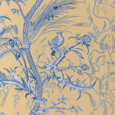 BRUNSCHWIG & FILS 8024101.415.0 BIRD AND THISTLE II SUN Fabric - Eade's Wallpaper