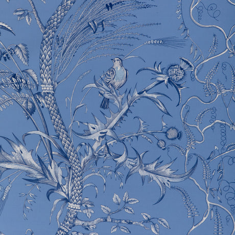 BRUNSCHWIG & FILS 8024101.55.0 BIRD AND THISTLE II BLUE Fabric - Eade's Wallpaper