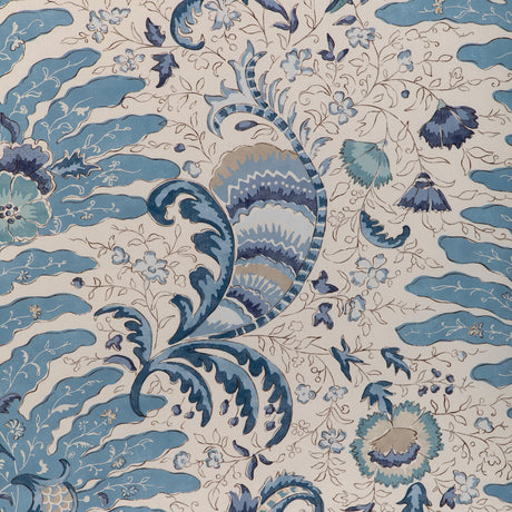 BRUNSCHWIG & FILS 8024105.155.0 RIVIERE PRINT SKY Fabric - Eade's Wallpaper