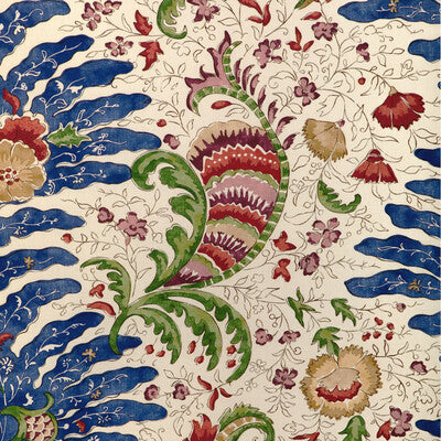BRUNSCHWIG & FILS 8024105.519.0 RIVIERE PRINT BLUE Fabric - Eade's Wallpaper