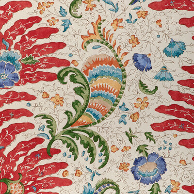 BRUNSCHWIG & FILS 8024105.913.0 RIVIERE PRINT RED Fabric - Eade's Wallpaper