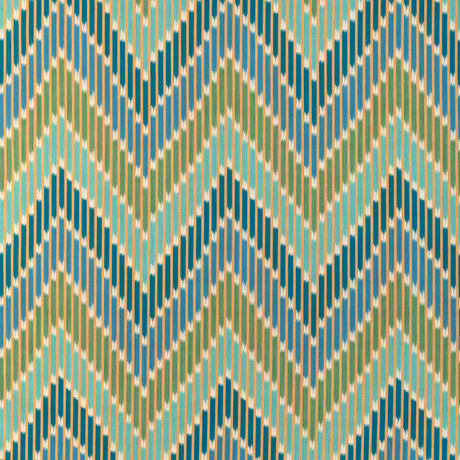 BRUNSCHWIG & FILS 8024107.353.0 CASCADE PRINT TEAL/GREEN Fabric - Eade's Wallpaper
