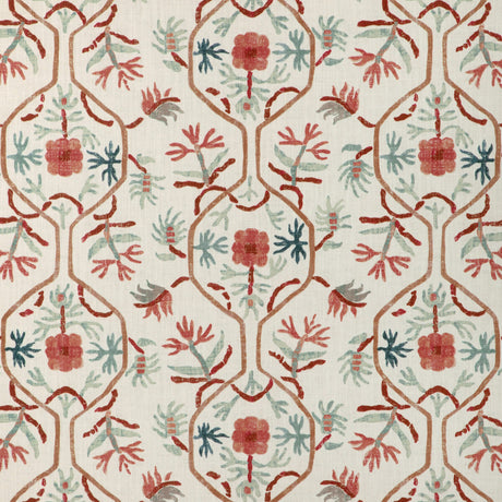 BRUNSCHWIG & FILS 8024110.3524.0 LE JASMIN PRINT SPICE Fabric - Eade's Wallpaper