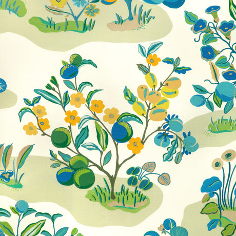 BRUNSCHWIG & FILS 8024121.353.0 POMELO PRINT MARINE Fabric - Eade's Wallpaper