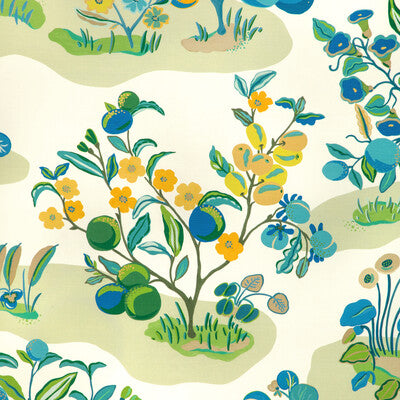 BRUNSCHWIG & FILS 8024121.353.0 POMELO PRINT MARINE Fabric - Eade's Wallpaper